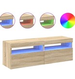 VidaXL Tv-meubelen 2 st LED-verlichting 60x35x40 cm sonoma eikenkleur