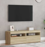 VidaXL Tv-meubelen 2 st LED-verlichting 60x35x40 cm sonoma eikenkleur