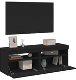 VidaXL Tv-meubelen 2 st met LED-verlichting 60x35x40 cm zwart
