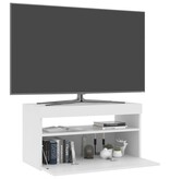 VidaXL Tv-meubel met LED-verlichting 75x35x40 cm hoogglans wit