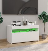 VidaXL Tv-meubel met LED-verlichting 75x35x40 cm hoogglans wit