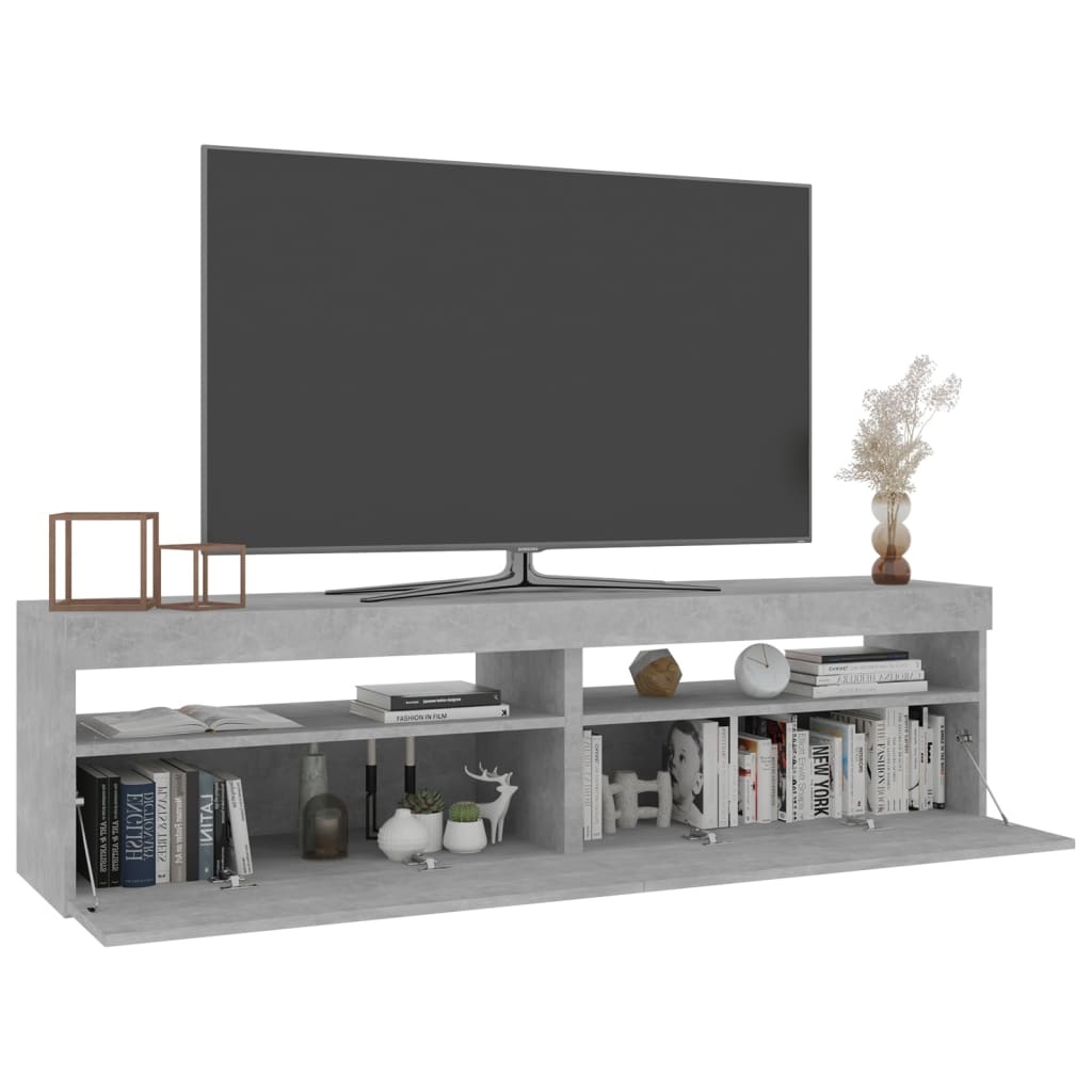 VidaXL Tv-meubelen 2 st met LED-verlichting 75x35x40 cm betongrijs