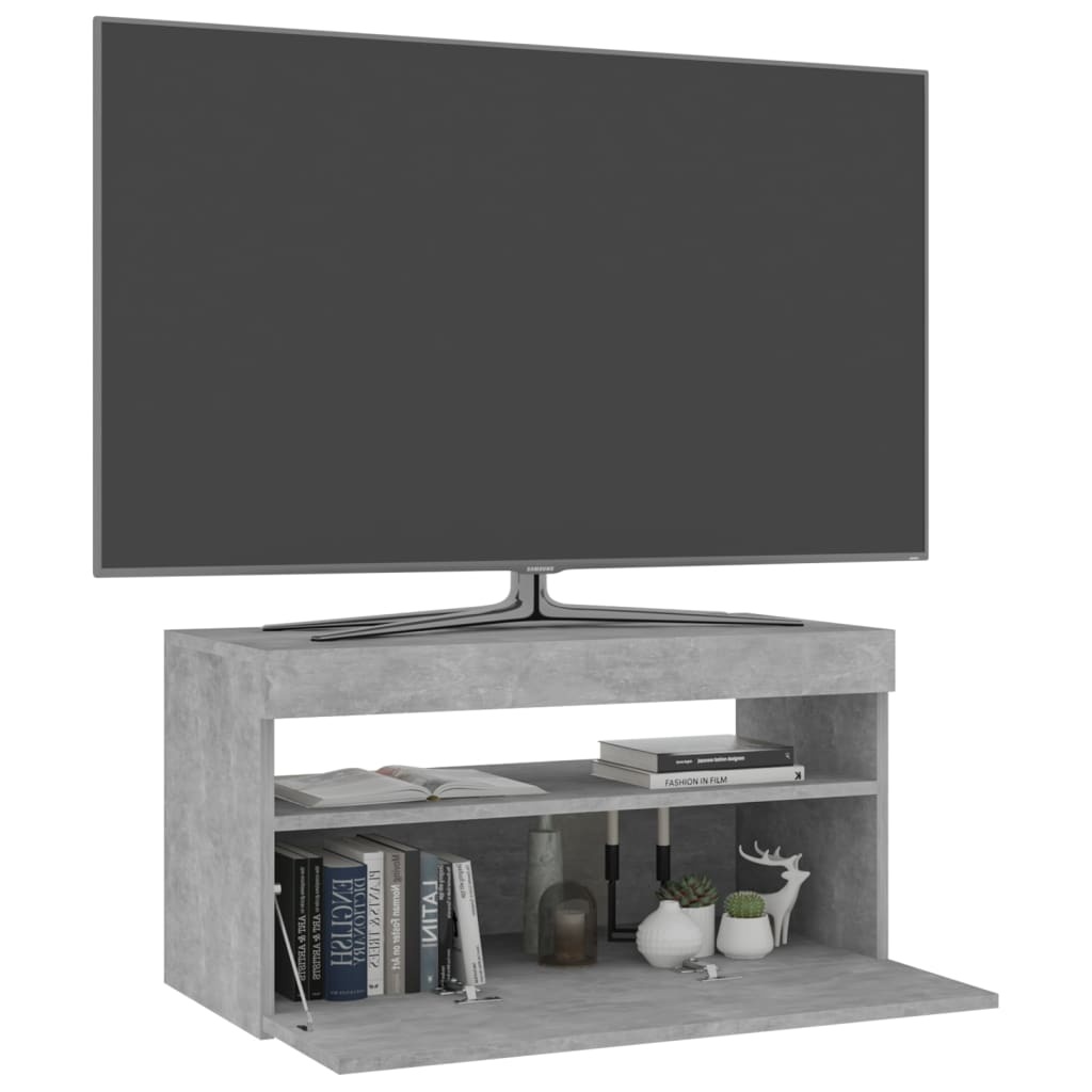 VidaXL Tv-meubel met LED-verlichting 75x35x40 cm betongrijs
