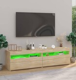VidaXL Tv-meubelen 2 st met LED-verlichting 75x35x40 cm sonoma eiken