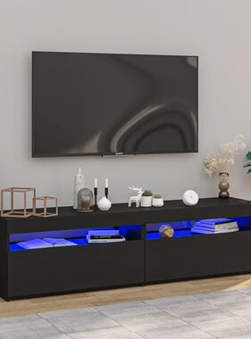 VidaXL Tv-meubelen 2 st met LED-verlichting 75x35x40 cm zwart