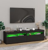 VidaXL Tv-meubelen 2 st met LED-verlichting 75x35x40 cm zwart