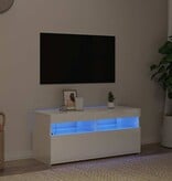VidaXL Tv-meubel met LED-verlichting 90x35x40 cm hoogglans wit