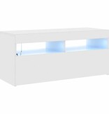 VidaXL Tv-meubel met LED-verlichting 90x35x40 cm hoogglans wit
