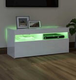 VidaXL Tv-meubel met LED-verlichting 90x35x40 cm hoogglans wit