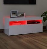 VidaXL Tv-meubel met LED-verlichting 90x35x40 cm hoogglans wit
