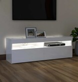 VidaXL Tv-meubel met LED-verlichting 120x35x40 cm hoogglans wit