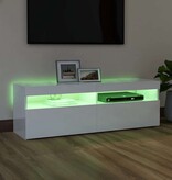 VidaXL Tv-meubel met LED-verlichting 120x35x40 cm hoogglans wit