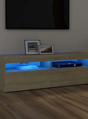 VidaXL Tv-meubel met LED-verlichting 120x35x40 cm sonoma eikenkleurig