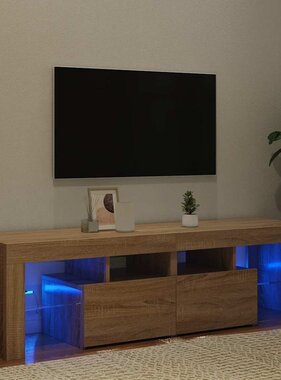 VidaXL Tv-meubel LED-verlichting 140x36,5x40 cm sonoma eikenkleurig