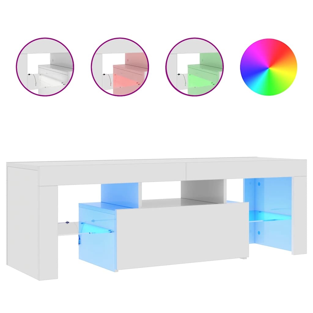 VidaXL Tv-meubel met LED-verlichting 120x35x40 cm hoogglans wit