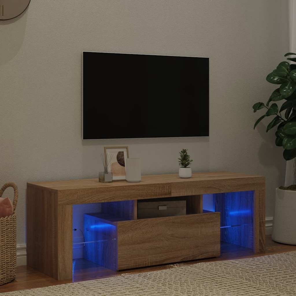 VidaXL Tv-meubel met LED-verlichting 120x35x40cm sonoma eikenkleurig