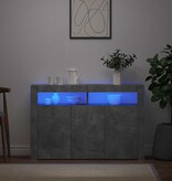 VidaXL Dressoir met LED-verlichting 115,5x30x75 cm betongrijs