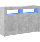 VidaXL Dressoir met LED-verlichting 115,5x30x75 cm betongrijs