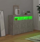 VidaXL Dressoir met LED-verlichting 115,5x30x75 cm betongrijs