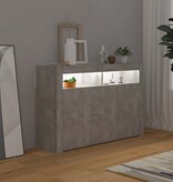 VidaXL Dressoir met LED-verlichting 115,5x30x75 cm betongrijs