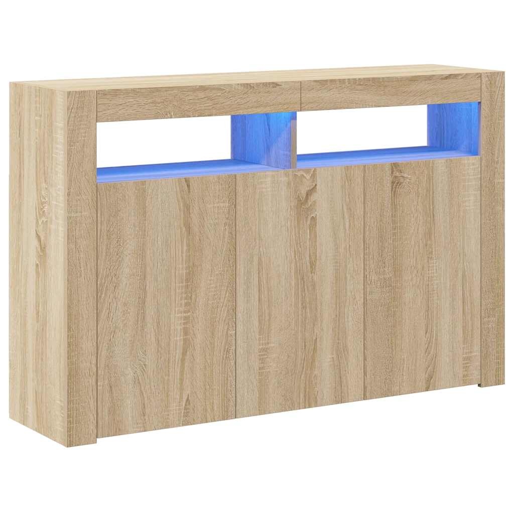 VidaXL Dressoir met LED-verlichting 115,5x30x75 cm sonoma eikenkleur