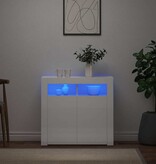 VidaXL Dressoir met LED-verlichting 80x35x75 cm hoogglans wit
