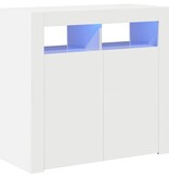VidaXL Dressoir met LED-verlichting 80x35x75 cm hoogglans wit