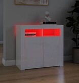 VidaXL Dressoir met LED-verlichting 80x35x75 cm hoogglans wit