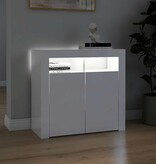 VidaXL Dressoir met LED-verlichting 80x35x75 cm hoogglans wit