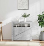 VidaXL Dressoir met LED-verlichting 80x35x75 cm betongrijs