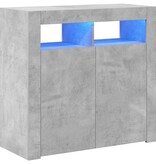 VidaXL Dressoir met LED-verlichting 80x35x75 cm betongrijs