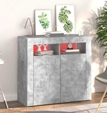 VidaXL Dressoir met LED-verlichting 80x35x75 cm betongrijs