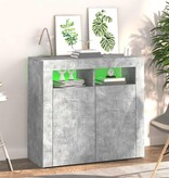 VidaXL Dressoir met LED-verlichting 80x35x75 cm betongrijs