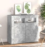 VidaXL Dressoir met LED-verlichting 80x35x75 cm betongrijs