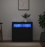 VidaXL Dressoir met LED-verlichting 80x35x75 cm zwart