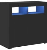 VidaXL Dressoir met LED-verlichting 80x35x75 cm zwart
