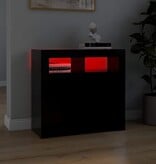VidaXL Dressoir met LED-verlichting 80x35x75 cm zwart