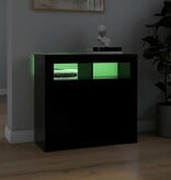 VidaXL Dressoir met LED-verlichting 80x35x75 cm zwart