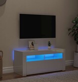 VidaXL Tv-meubel met LED-verlichting 90x35x40 cm hoogglans wit