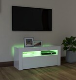VidaXL Tv-meubel met LED-verlichting 90x35x40 cm hoogglans wit