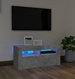 VidaXL Tv-meubel met LED-verlichting 90x35x40 cm betongrijs