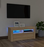 VidaXL Tv-meubel met LED-verlichting 90x35x40 cm sonoma eikenkleurig