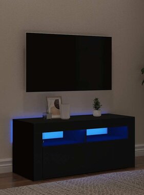 VidaXL Tv-meubel met LED-verlichting 90x35x40 cm zwart