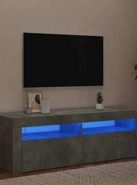 VidaXL Tv-meubel met LED-verlichting 120x35x40 cm betongrijs