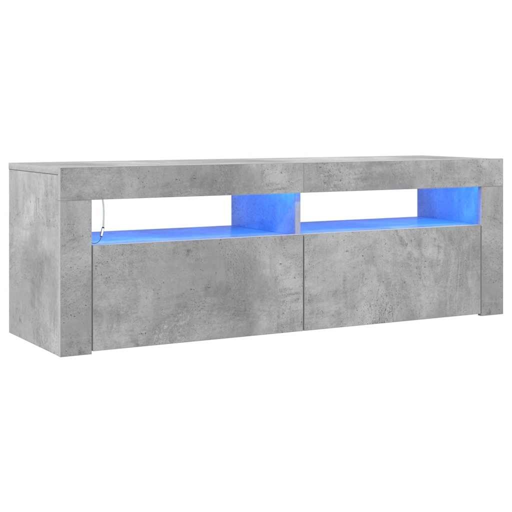 VidaXL Tv-meubel met LED-verlichting 120x35x40 cm betongrijs