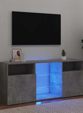 VidaXL Tv-meubel met LED-verlichting 120x30x50 cm betongrijs