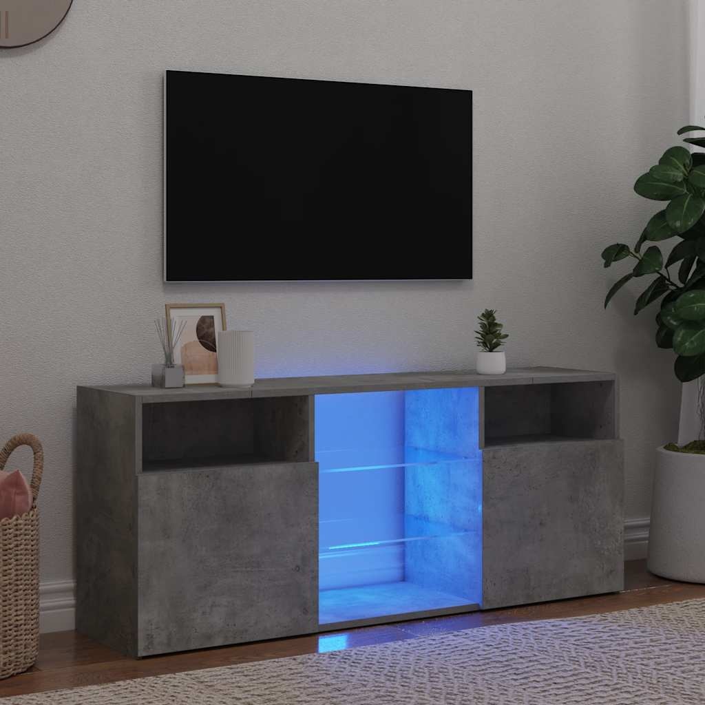 VidaXL Tv-meubel met LED-verlichting 120x30x50 cm betongrijs