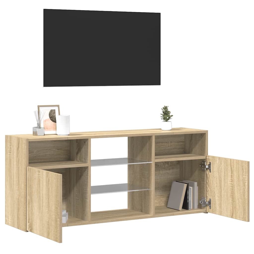 VidaXL Tv-meubel met LED-verlichting 120x30x50 cm sonoma eikenkleurig