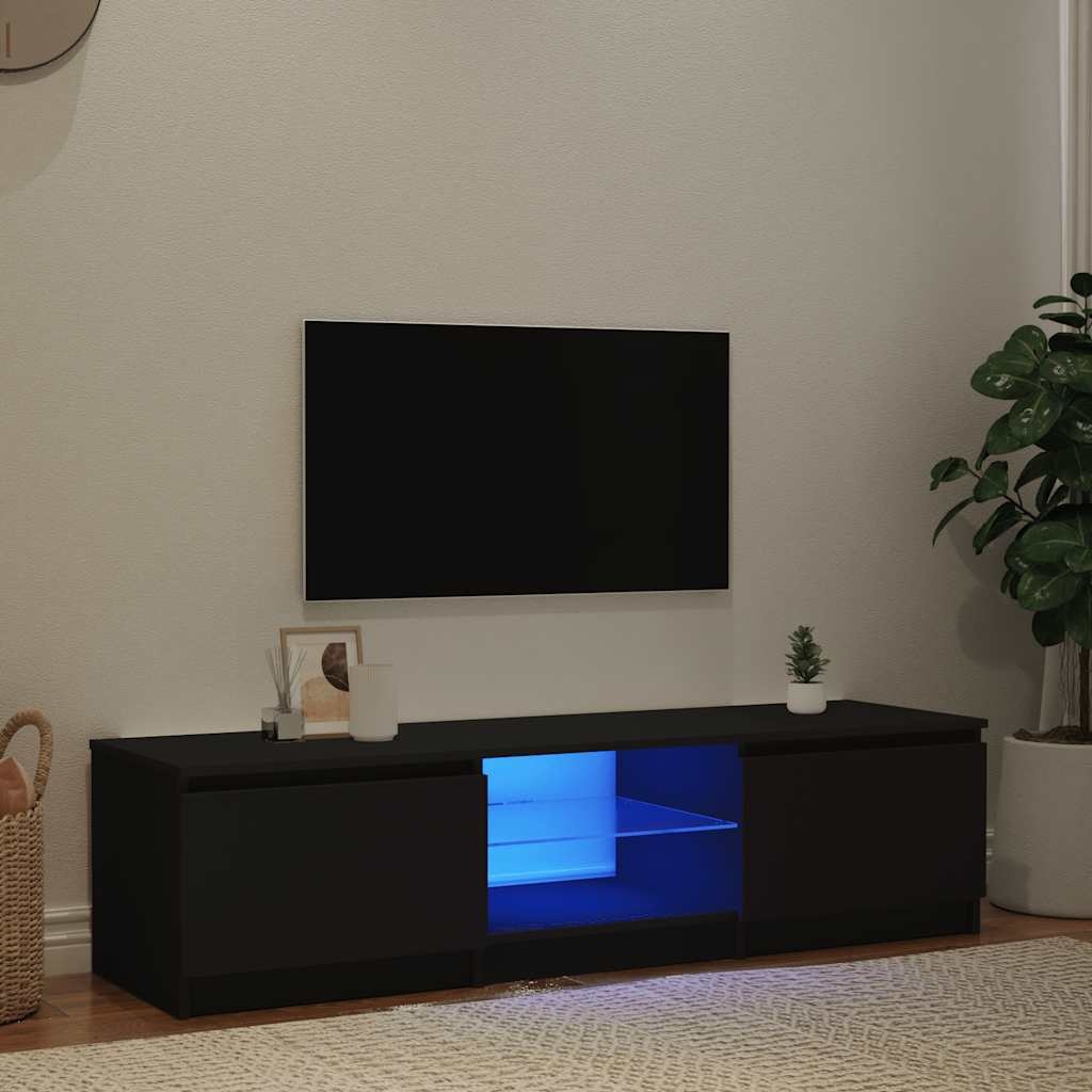 VidaXL Tv-meubel met LED-verlichting 140x40x36 cm zwart