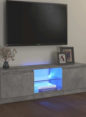 VidaXL Tv-meubel met LED-verlichting 120x30x36 cm betongrijs